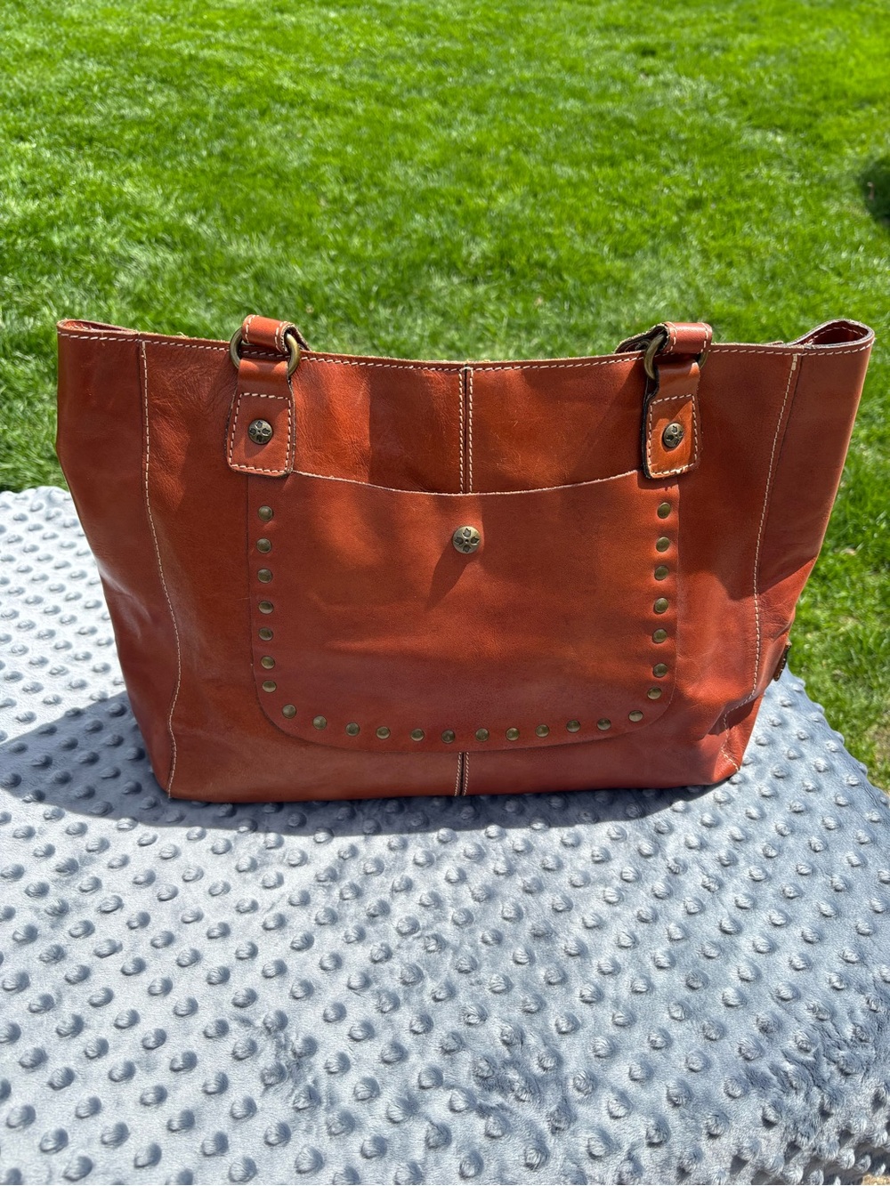 Patricia Nash Rustic Leather Studded Tote